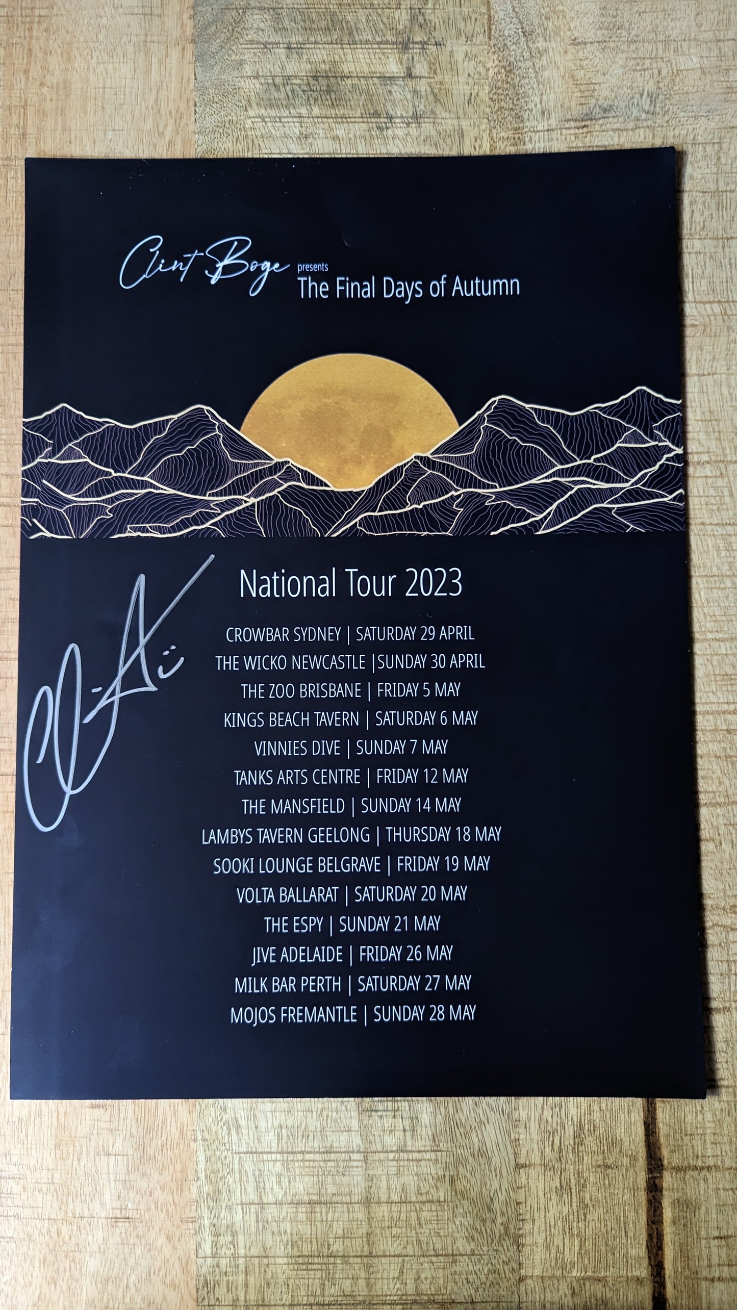 The Final Days of Autumn - Signed Tour Poster 2023 (Free Postage)